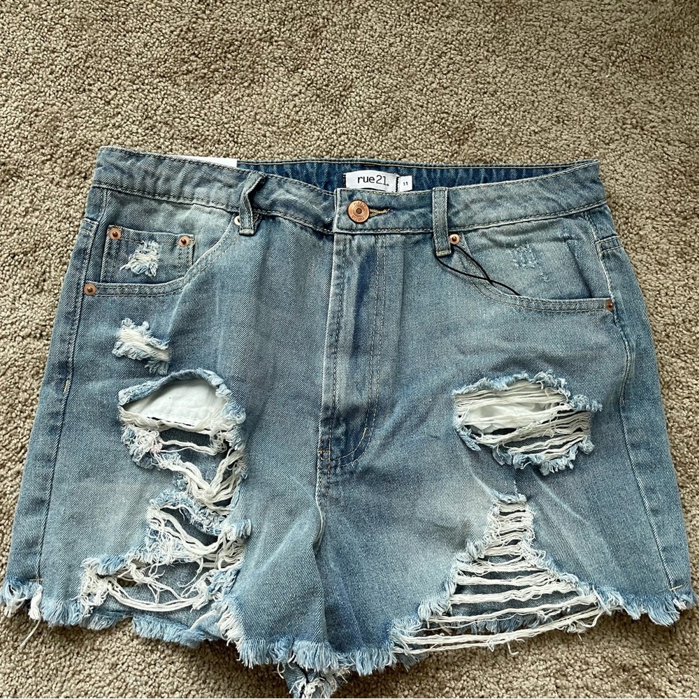 Rue21 Light Blue Ripped Jean Shorts